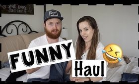 FUNNY HUSBAND & WIFE THRIFT HAUL! PLATO'S CLOSET HAUL! TRY ON THRIFT HAUL!