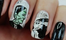 Halloween Week: Frankenstein & His Bride Nails