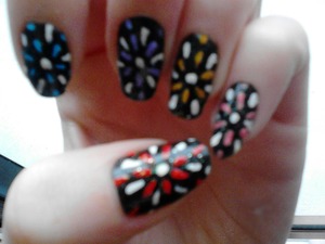Firework nail art by me, btw im 13 years old