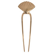 Kitsch Metal French Hair Pin Gold Clam Shell