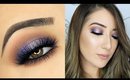 Blue and Purple Halo Smokey Eye Makeup Tutorial