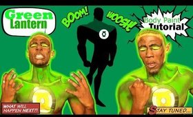 Justice League: Green Lantern Body Paint Tutorial (NoBlandMakeup)