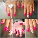 Bright Pink Barbie Nails 
