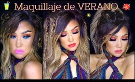 Maquillaje de VERANO  colorido (3 labiales) / SUMMER makeup tutorial | auroramakeup