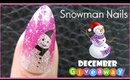 SNOWMAN NAILS & DECEMBER GIVEAWAYS HOW TO APPLY NAIL WRAPS WINTER DESIGN ALMOND NAILS AND STICKERS