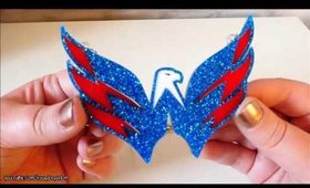 Black Heart Creatives Custom Made Washington Capitals Glittery Acrylic Necklace