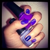Purple nails with lilac dots 