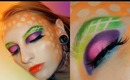 Neon pop art inspired make-up tutorial look Vogue Japan 2013 editorial Lichtenstein make up