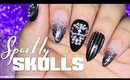 Sparkly Skulls nail art