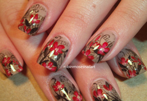 Beautiful Vintage floral over Newsprint. Tutorial on Youtube and Beautylish!