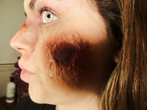 Zombie wound, textured Gash and broken nose 