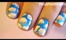 Blue Skies and Clouds Nail Art Tutorial