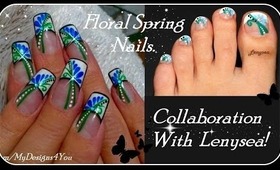 FLORAL SPRING NAIL ART, COLLABORATION WITH LENYSEA - ♥ MyDesigns4You ♥