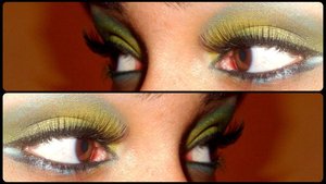 green n blue look that i did on my sis