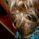 Messy bun with french.