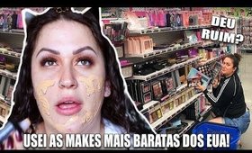 DESAFIO: TENTEI FAZER UMA MAKE COM $25 NA GRINGA E OLHA NO QUE DEU...