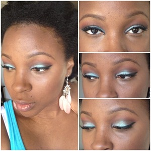 Clean, pretty look I did using a frosty white/blue pigment. 