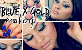 Dramatic Gold x Blue Smokey Eye Makeup Tutorial