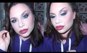 Winter Week Day 2 | Smokey Grey Cut Crease and Vermillion Lips Make-Up Tutorial