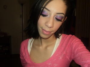 i used glamourdolleyes shadows in phyrra on the lid and glam girl in the crease