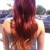 Red to strawberry blonde ombré long