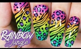 Rainbow Jungle Nail Art Tutorial // Animal Print Nail Art at Home