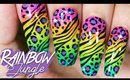 Rainbow Jungle Nail Art Tutorial // Animal Print Nail Art at Home