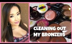 CLEANING OUT MY BRONZERS - THE BEST + WORST - Organizing My Makeup Collection Part 2 - hollyannaeree