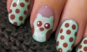 Cute Owl Nail Art