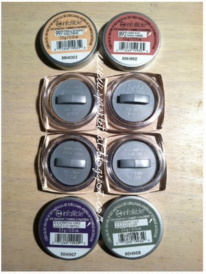 L'Oreal Infallible Shadow!

http://sparklethat.blogspot.com/2011/12/new-loreal-infallible-eyeshadow.html