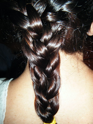 This braid may look really complicated, but it's actually as simple as ever! You just have to take three sections of hair, braid each one separately, and then braid them all together! It works best on long hair.