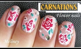 FREE HAND FLOWER NAILS | CARNATION NAIL ART DESIGN TUTORIAL FOR BEGINNERS HOW TO BASICS