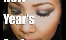 New Years Eve Smokey Disco Ball Eyes and Nude Lips