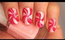 Pink Peppermint Candy Nails