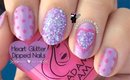 Heart Loose Glitter Dipped Nails by The Crafty Ninja