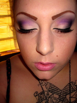 Purple smokey-ish look :} Using Lady Gaga for MAC lipstick