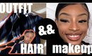 GRWM: OUTFIT OF THE DAY, HAIR,& MAKEUP !(Vlogmas Day 3)