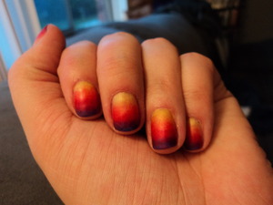 A fun gradient on natural nails. 
