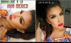 Maquillaje TRICOLOR mexicano / Mexican look makeup | auroramakeup