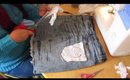 Thrift/ old clothes upcycle Denim skirt and jumper resize and How to shred denim