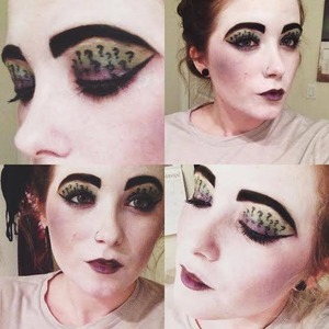 Riddler inspired makeup! I didn't have the correct brushes at the time, so the question marks are a bit sloppy.