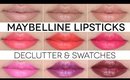 Maybelline Lipstick Swatches | Makeup Declutter