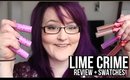 LIME CRIME REVIEW + SWATCHES | heysabrinafaith