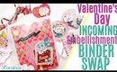 Valentines Day Binder Swap Unboxing, Valentine's Day Embellishment Ideas