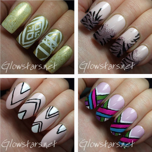 For more nail art, pics of these manis and products & method used visit http://Glowstars.net