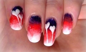 ♥ Cute & Easy Valentine's Day Nail Art Tutorial! Heart Balloons in a Gradient Sky ♥