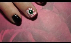 Scary Eye Halloween Nail Art