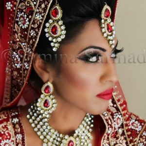 Flawless Asian Bridal Makeup in Red