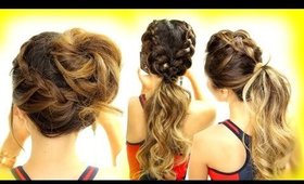 3 ★ Cutest WORKOUT HAIRSTYLES Ever!  BRAID HAIRSTYLES for Long Medium Hair