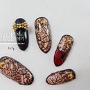 Korean fall leaves nail art